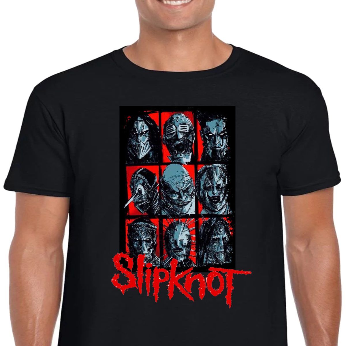 KOSZULKA SLIPKNOT Heavy Metal ROCK HORROR L CZARNA 3348