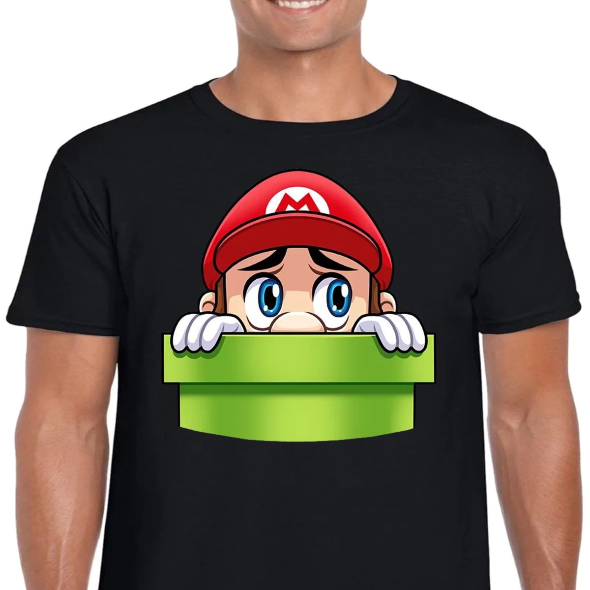 3304 Śmieszna KOSZULKA SUPER MARIO BROS CZARNA XL