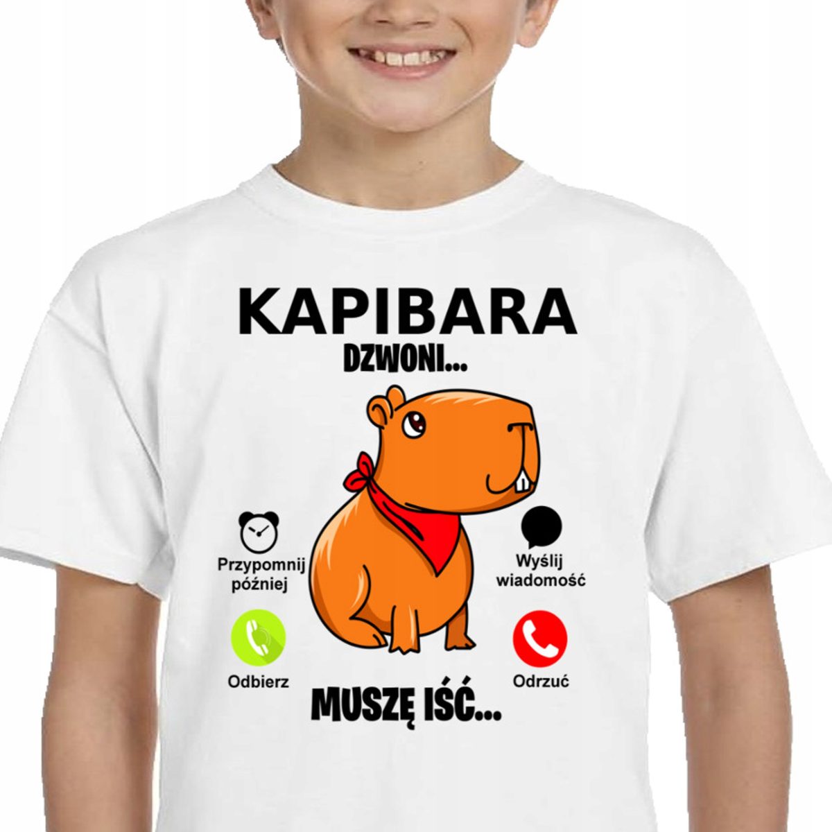ŚMIESZNA KOSZULKA KAPIBARA DZWONI 116 3283