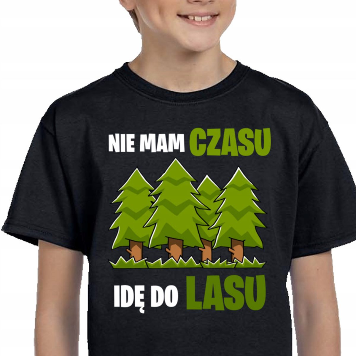 116 KOSZULKA IDĘ DO LASU MYŚLIWSKA 3224 CZARNA